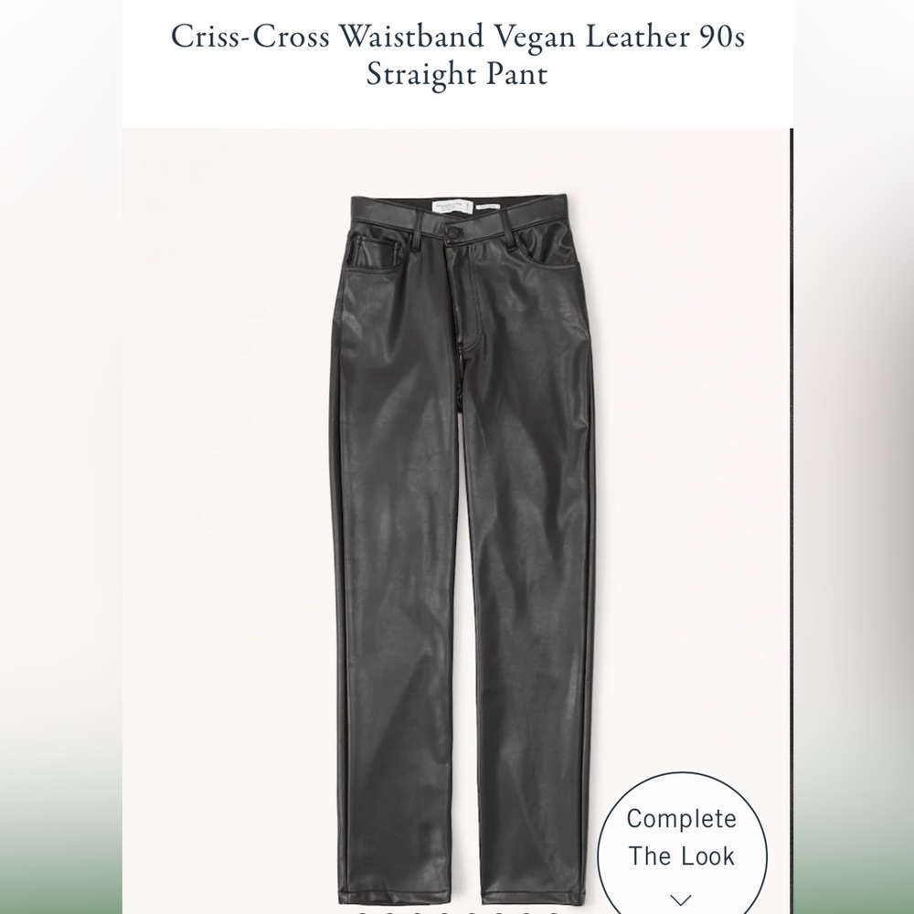 NEW Criss-Cross Waistband Vegan Leather 90s Straight Pant